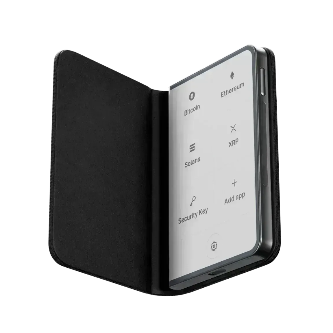 Ledger Wallet Stax device with touchscreen showing Ledger Live integration